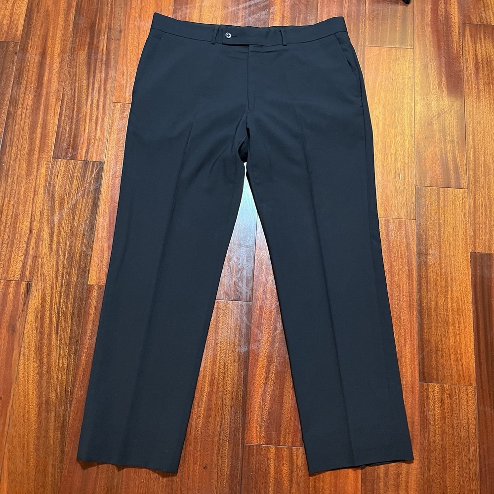 John Varvatos USA Pants Mens 38 39x31 Navy Blue Flat Front 100% Wool READ*